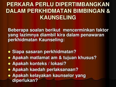 Di bawah adalah contoh karangan peranan unit bimbingan dan kaunseling di sekolah sebagai panduan buat pelajar. PPT - UNIT 3: PERKHIDMATAN B & K, & PERANAN KAUNSELOR DI ...