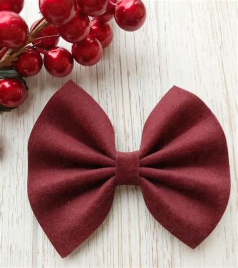 Burgundy Velvet Bow Headband Hair Clip Christmas Bows Christmas In July Pinwheel Bow