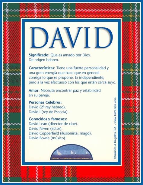 Nombre David Significado De David Origen Y Significado De David