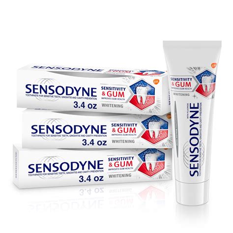 Sensodyne Sensitivity And Gum Whitening Toothpaste 34 Ounces Pack Of 3