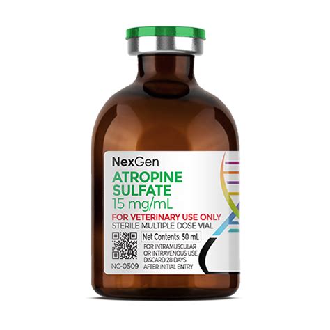 Atropine Sulfate 15mgml 50ml Non Domestics And Exotics For