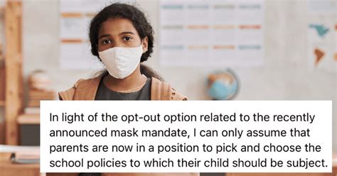 Mom Calls Out School For Letting Masks Be Optional But Making Girls