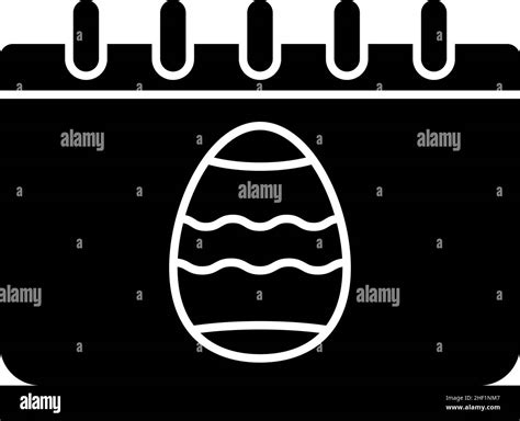Calendar With Easter Egg Glyph Icon Vector Stock Vector Image And Art Alamy