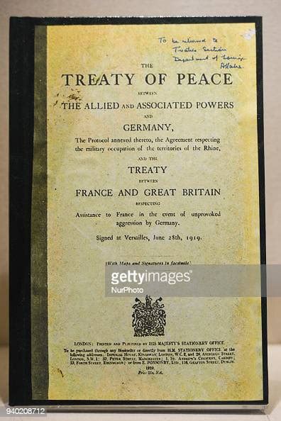 A Copy Of The Original Versailles Peace Treaty Of Peace