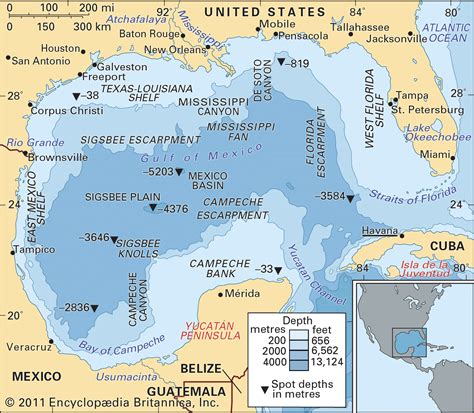 Gulf Of Mexico Ocean Depth Map