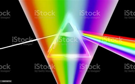 Triangular Prism Breaks Light Into Spectral Colors Stock Illustration