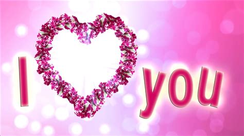 Buy Video Background With Animated Flowers Heart And Text I Love You