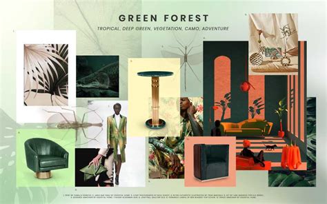 Moodboard Collection Green Forest Interior Decor Trend For 2019