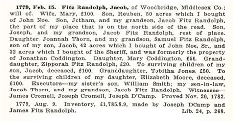Genea Musings 52 Ancestors Week 281 476 Jacob Fitz Randolph 1708