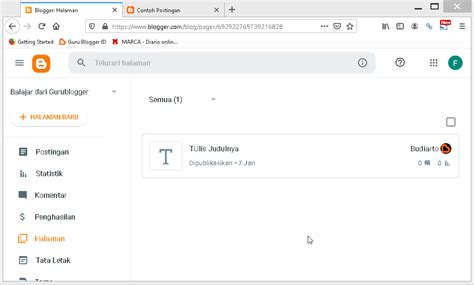 Cara Membuat Halaman Di Blog - Kumpulan Tips
