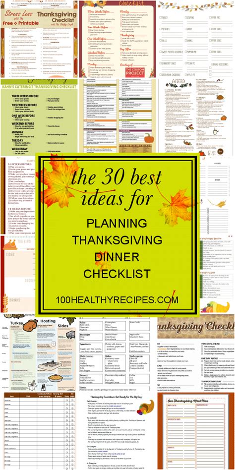 the 30 best ideas for planning thanksgiving dinner checklist best diet and healthy recipes