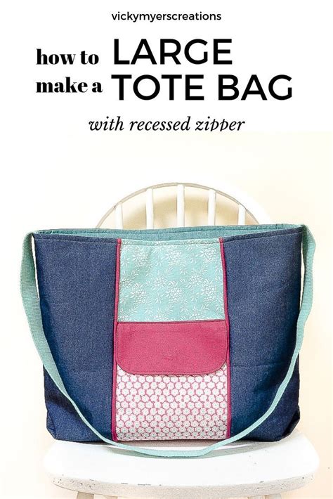 Tote Bag Pattern With Zipper In Just 7 Steps Tote Bag Pattern Bag
