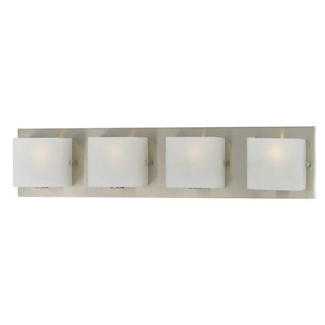 Crafted of metal, this piece sports a chrome fish that. Talo Collection 4-Light Satin Nickel Bath Bar Light-19426 ...