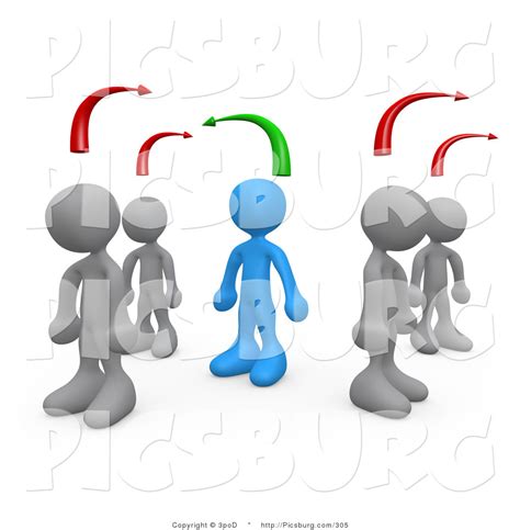 Clip Art Of 3d People Thinking Differently From Others By 3pod 305