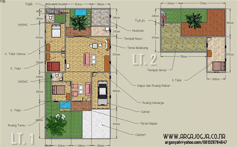 Itu dia beberapa contoh desain kolam renang. Desain Sketch Denah Rumah 2 Lantai Pada Lahan 10,5x21 ...