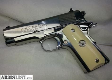 Armslist For Sale Colt 1911 Officers Polished Stainless Ivory 45