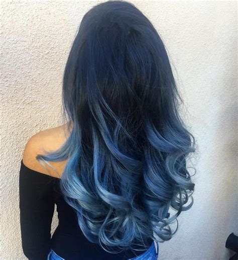 Ombre Hair Black To Dark Blue