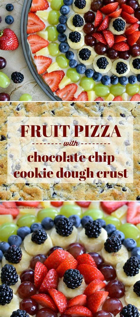 An Easy Summer Dessert Fruit Pizza With Chocolate Chip Cookie Crust