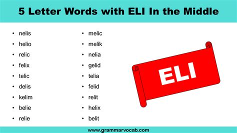 5 Letter Words With Eli In The Middle Grammarvocab
