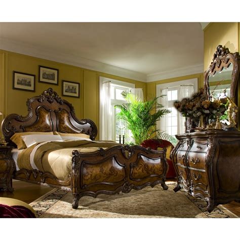Michael amini villa valencia traditional luxury poster canopy 4pc bedroom set. AICO by Michael Amini - Palais Royale King Panel Bedroom ...