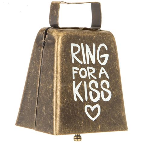 ring for a kiss metal cowbell wedding reception t keepsake