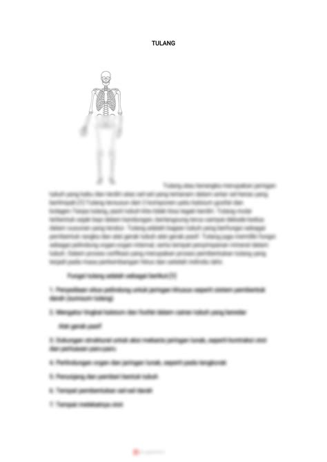 SOLUTION: Penjelasan tulang manusia - Studypool