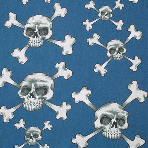 Large Skull Crossbones Fabric By Alexander Henry Modes4u
