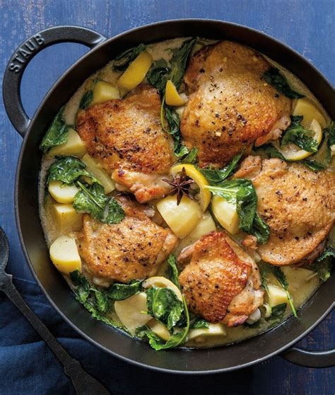 Chicken thighs braised with leeks and tarragon. Coconut Chicken Thighs | Braised chicken thighs, Coconut ...