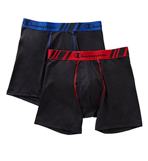 Champion Champion Mens Tech Performance Boxer Brief Blackblack L