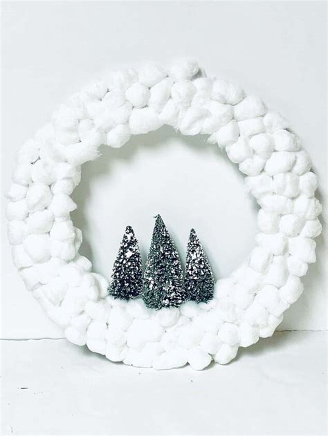 Winter Cotton Ball Wreath Hometalk
