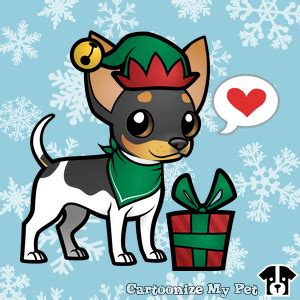 Share the best gifs now >>>. Cute Christmas Elf Chihuahua cartoon designed on ...