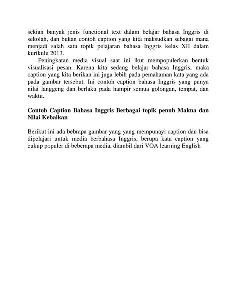 SOLUTION: Caption materi bahasa inggris kelas 12 - Studypool