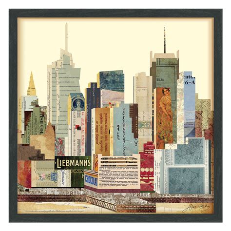 New York City Skyline Ii Dimensional Graphic Collage Framed Under