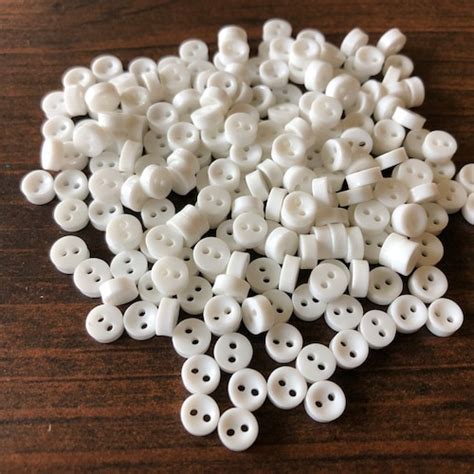 Tiny Buttons 6mm White Qty 100 Doll Buttons Craft Buttons Etsy