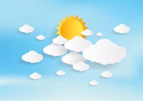 Céu Azul E Sol Com Fundo De Nuvens Vetor Premium Nuvem Por Do Sol