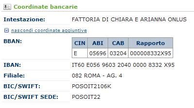 Il codice iban è indispensabile per ricevere o fare bonifici e per ricevere l'accredito del proprio stipendio/pensione. Sostienici - Fattoria di Chiara e Arianna