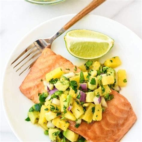 Here is how to make salmon meuniere. Pineapple Glazed Salmon {With Fresh Avocado Salsa ...