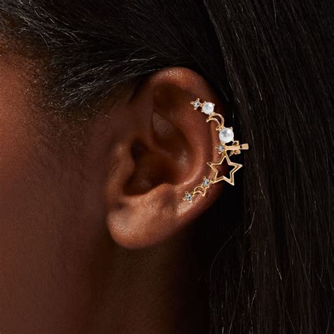 Claires Gold Celestial Ear Cuff