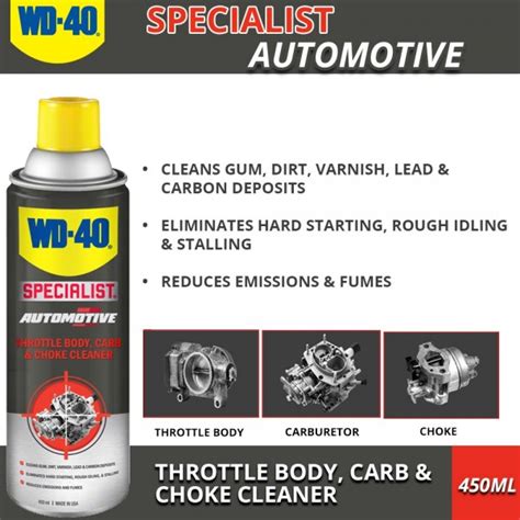 An ac cleaner made with special disinfectant formula to keep the air fresh for your family. WD-40 Specialist Automotive Throttle Body, Carb & Choke ...