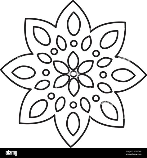 Icon Of Diwali Flower Over White Background Line Style Vector