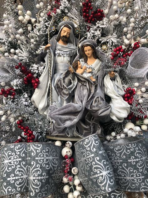 Photo about christmas cards, baby jesus at home with food offerings and christmas decorations, rustic style. Christmas Wreath, Christmas Swag, Jesus Wreath, Nativity Wreath, Nativity Decor, Christmas Decor ...
