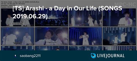 Ts Arashi A Day In Our Life Songs 20190629 Saobang2211