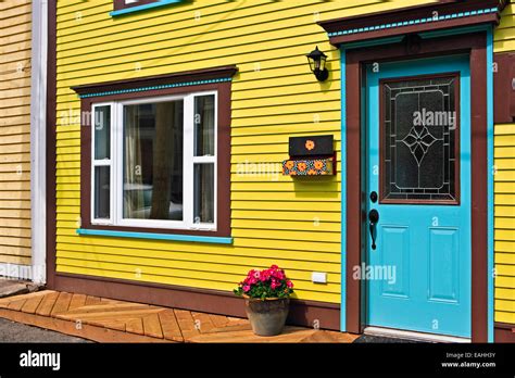 Entrance door of one of the charming houses in downtown St John's (aka