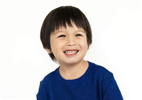 Portrait Of A Happy Asian Boy Premium Image By Boy Face
