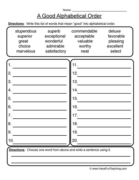 English Resources • Have Fun Teaching Alphabetical Order Worksheets