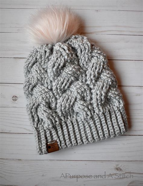 Brilliant Cables Beanie Free Crochet Pattern A Purpose And A Stitch