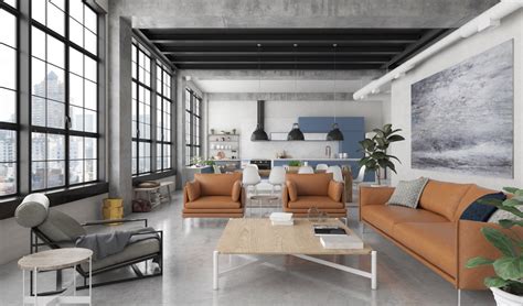 Home Designing Industrial Style Living Room Design The