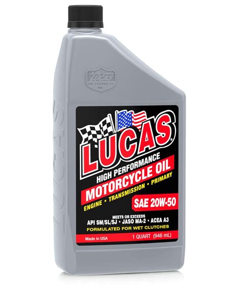 Lucas Sae 20w 50 High Performance Motorcycle Oil Motorcycle Oils