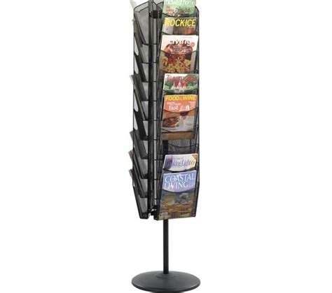mesh rotating magazine rack 30 trays safco magazine display magazine stand