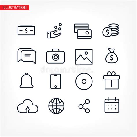 Business Icons Set Of Vector Money Design Hand Phone Planet Camera T